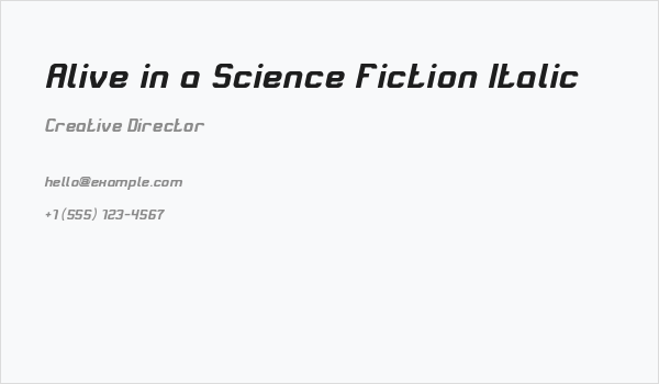 Alive in a Science Fiction Italic Business Card
