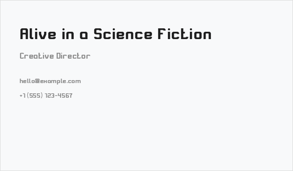 Alive in a Science Fiction Business Card