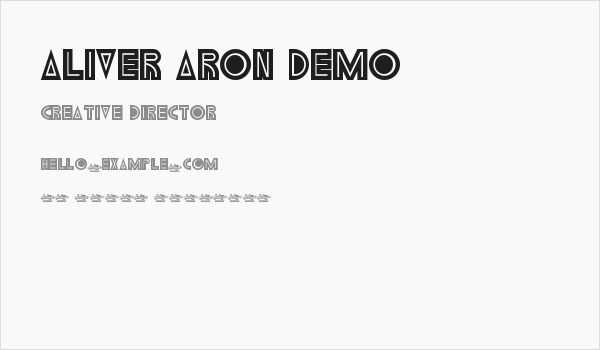 Aliver Aron Demo Business Card