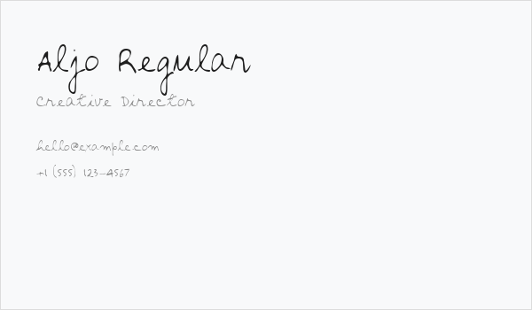 Aljo Regular Business Card