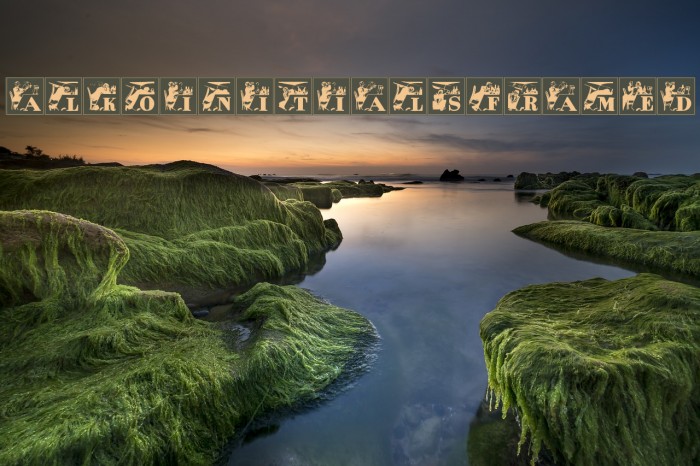 AlkoInitialsFramed Font examples