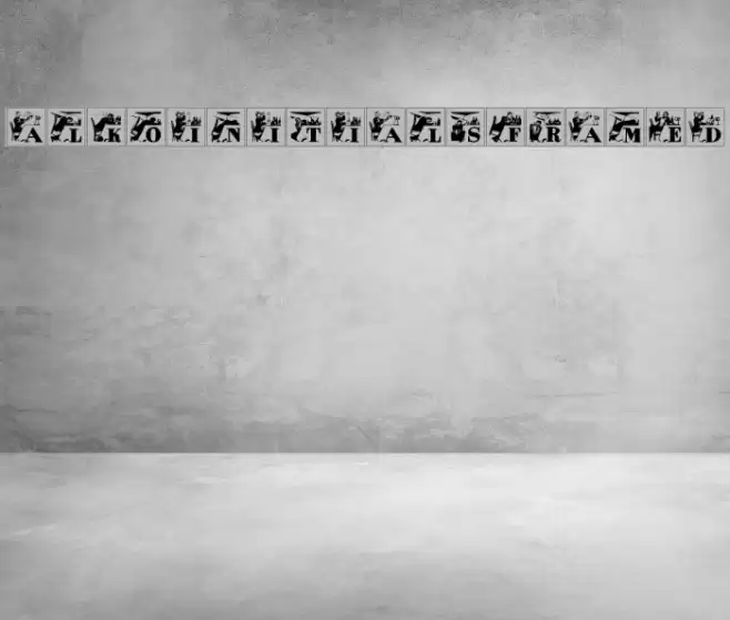 AlkoInitialsFramed Font examples