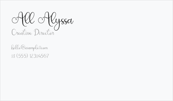 All Alyssa Business Card