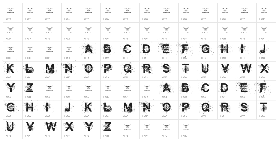 All Cracked Out Character Map