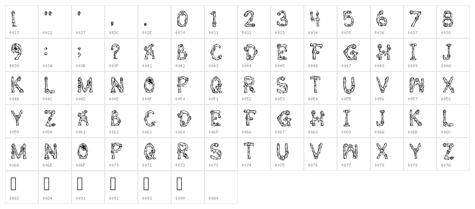 All Eyes On Me Regular Character Map
