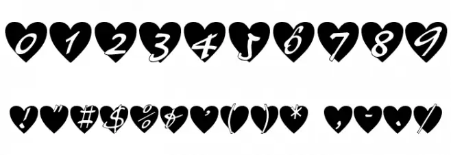 All Hearts Font Alte caractere