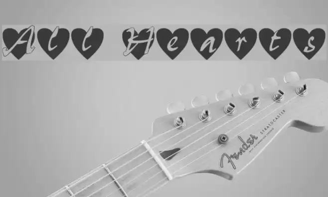 All Hearts Font examples