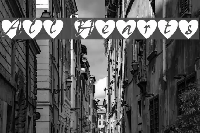 All Hearts Font examples