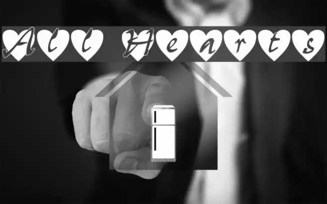 All Hearts Font examples