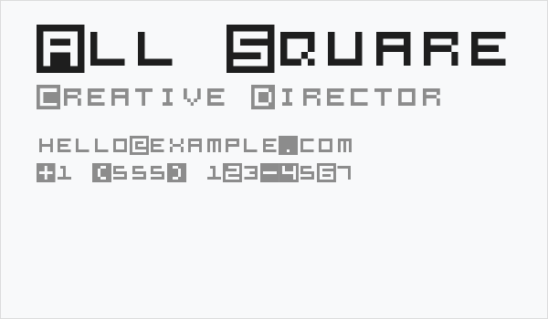 All Square Now Business Card