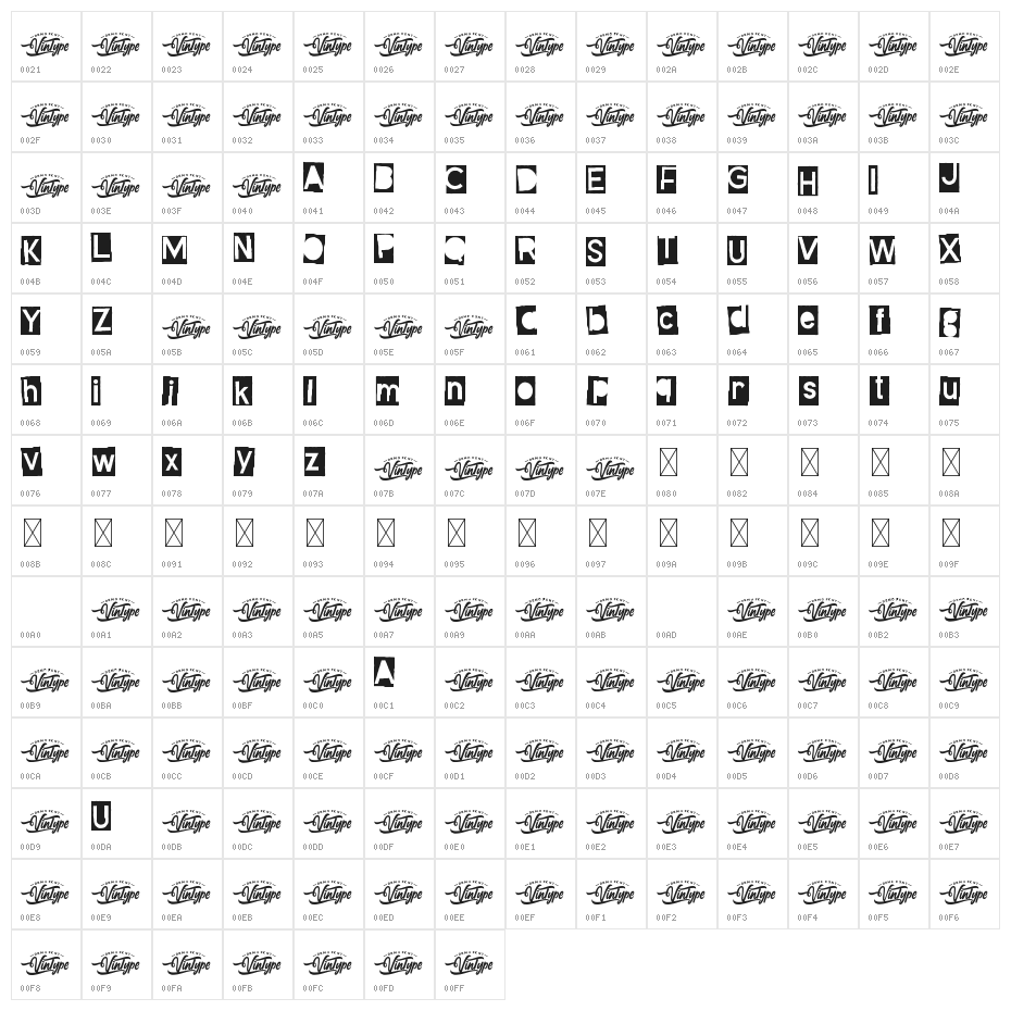 All The Box Demo Character Map