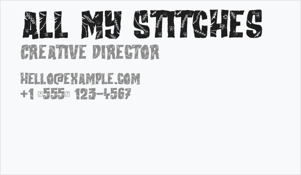 All my Stitches Business Card