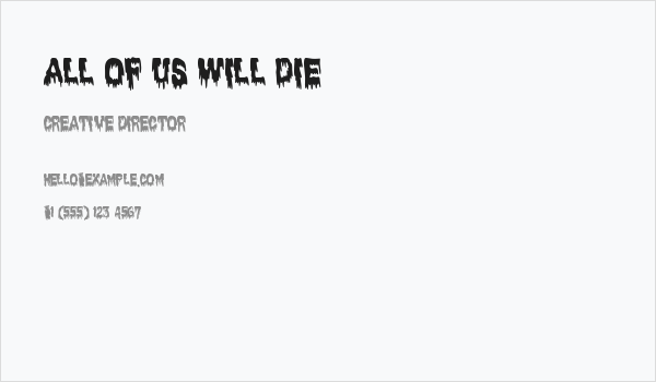 All of us will die Business Card