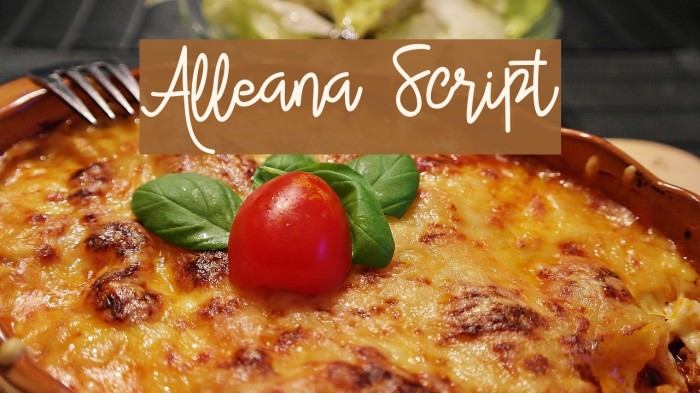 Alleana Script Font examples