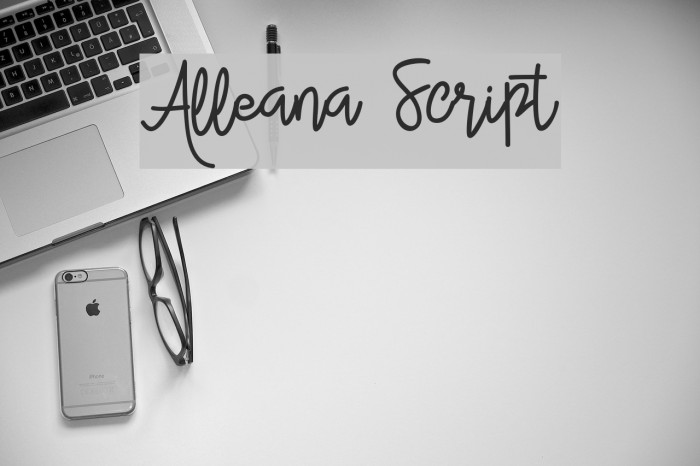Alleana Script Font examples