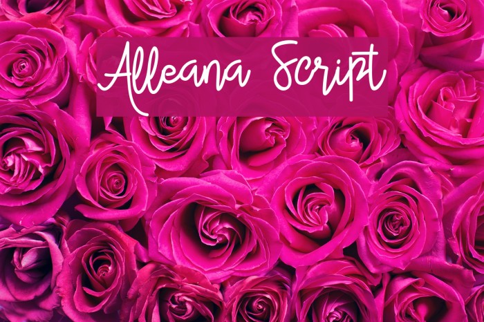 Alleana Script Font examples