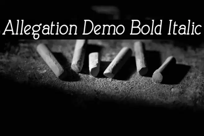 Allegation Demo Bold Italic Font examples