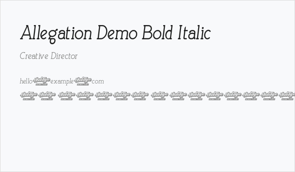 Allegation Demo Bold Italic Business Card