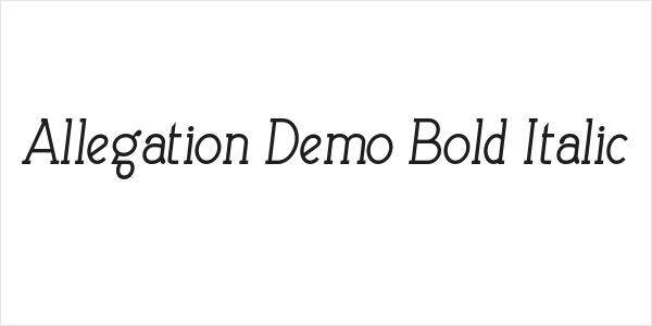 Allegation Demo Bold Italic Logo