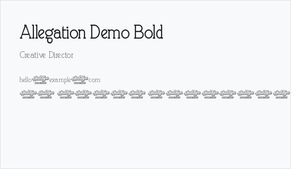 Allegation Demo Bold Business Card