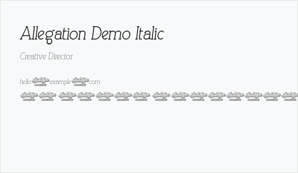 Allegation Demo Italic Business Card