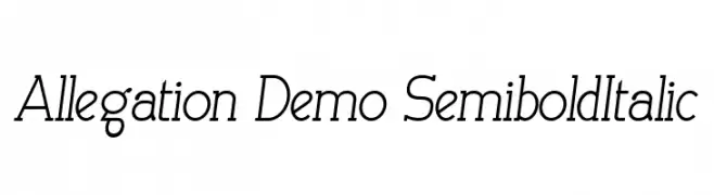 Allegation Demo SemiboldItalic  Frei Schriftart Herunterladen