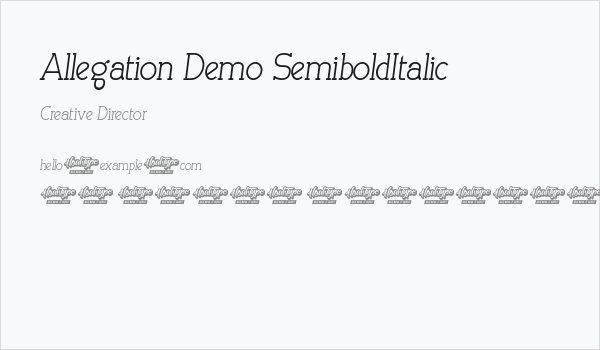 Allegation Demo SemiboldItalic Business Card