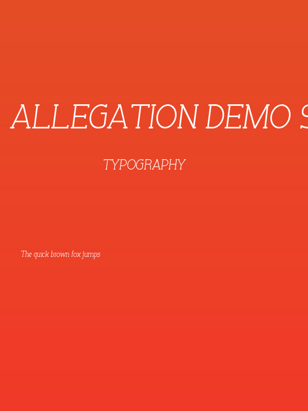 Allegation Demo SemiboldItalic Poster