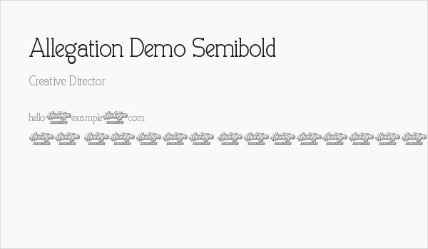 Allegation Demo Semibold Business Card