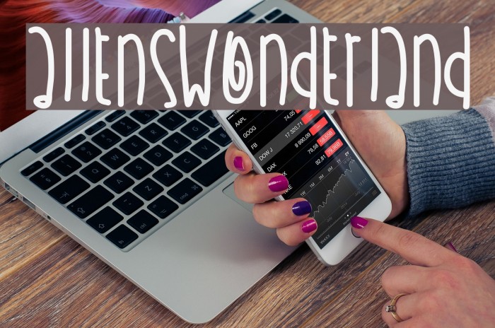 AllensWonderland Font examples