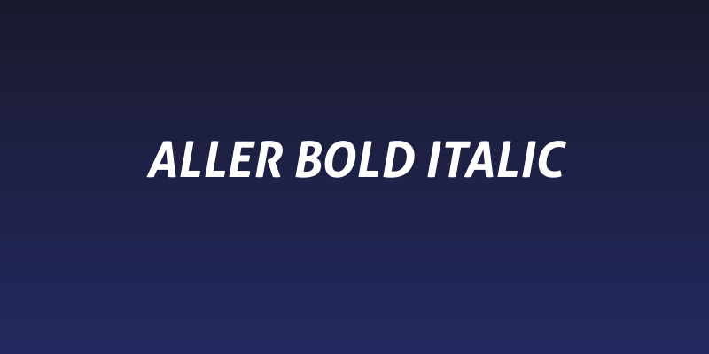 Aller Bold Italic Social Header