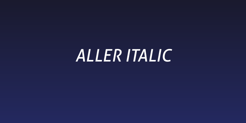 Aller Italic Social Header