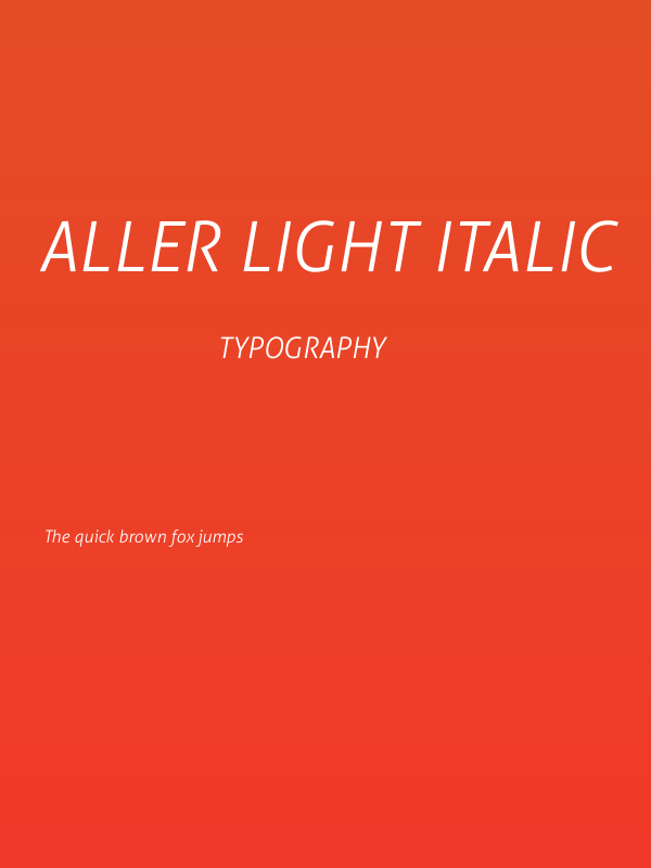 Aller Light Italic Poster