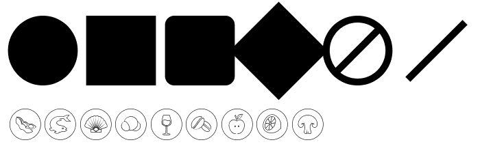 Allergen Outline Font OTHER CHARS