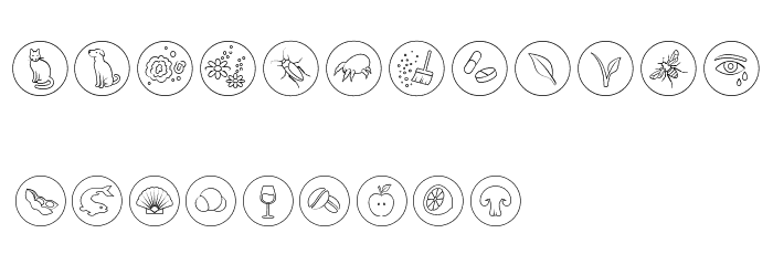 Allergen Outline Font LOWERCASE