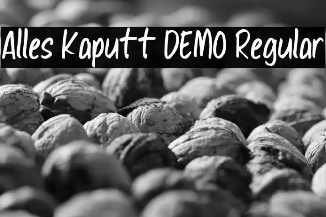 Alles Kaputt DEMO Regular Шрифта examples