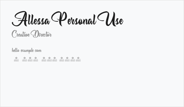 Allessa Personal Use  Business Card
