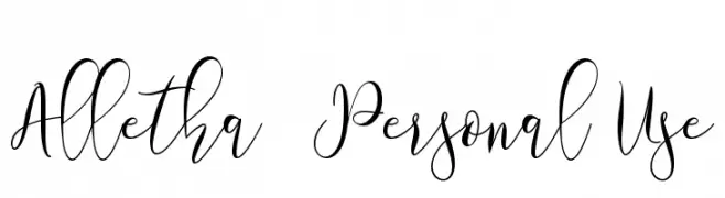 Alletha - Personal Use  font caratteri gratis