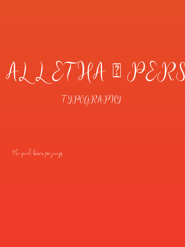 Alletha - Personal Use Poster