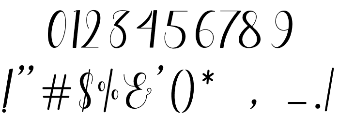 AllianaScript Font OTHER CHARS
