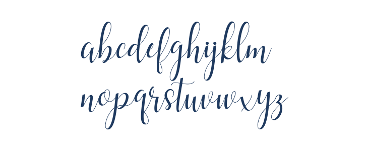 AllianaScript Lowercase