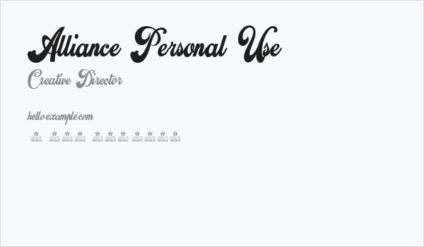 Alliance Personal Use Business Card