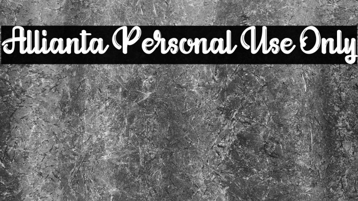 Allianta Personal Use Only Example 2