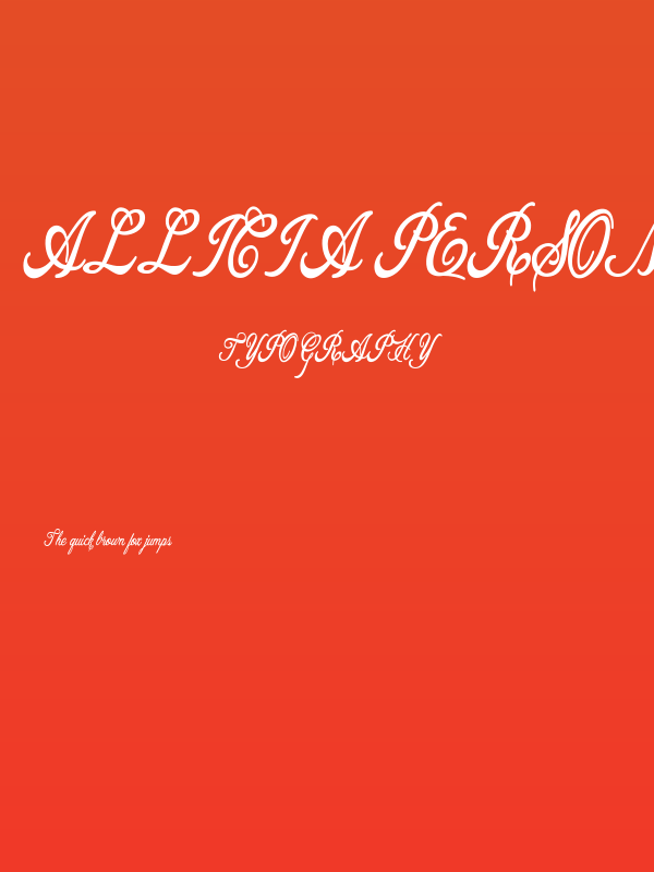 Allicia Personal Use   Cursive Poster