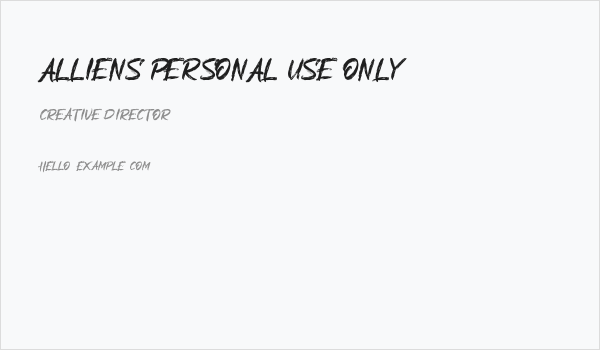 Alliens Personal Use Only Business Card