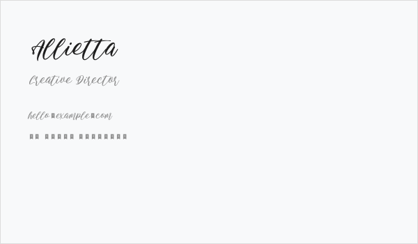 Allietta Business Card