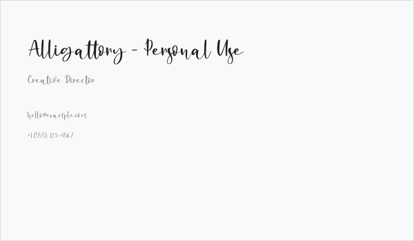 Alligattory - Personal Use Business Card