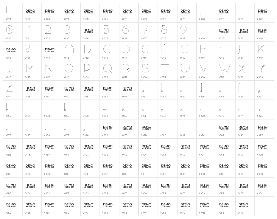 Allioideae-Demo Dot Character Map