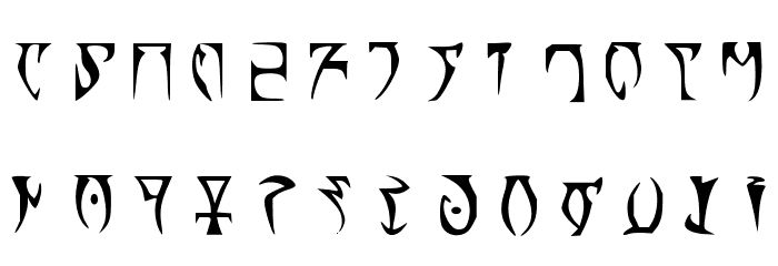 Alli's Daedric Font LOWERCASE