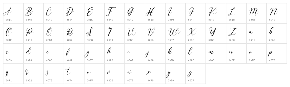 Allisha Croft Free Regular Character Map